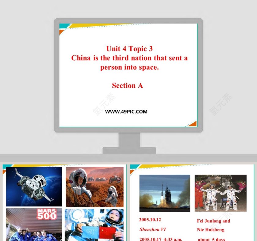 Unit 4 Topic 3China is the third nation that sent a person into spaceSection A PPT模板内容第1张
