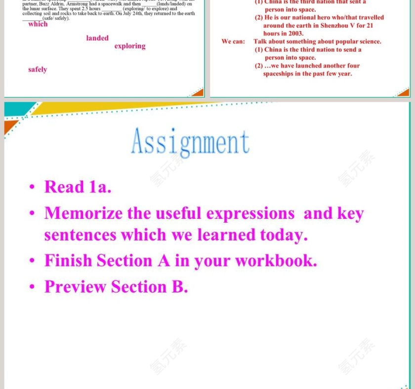 Unit 4 Topic 3China is the third nation that sent a person into spaceSection A PPT模板内容第5张