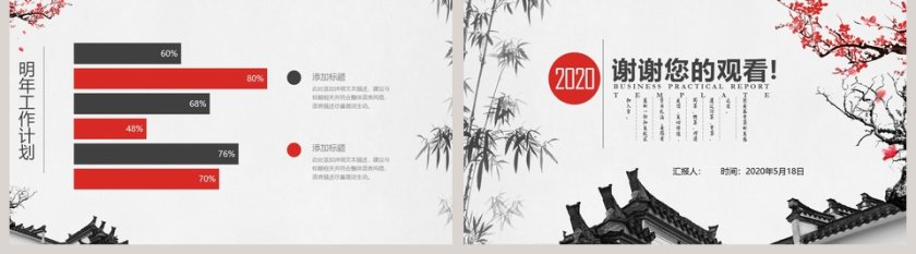 红色简约大气清新工作总结汇报PPT第5张