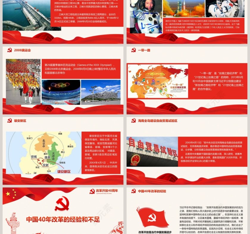 红色大气改革开放40周年党课PPT第6张