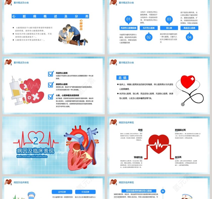 心脏疾病预防公益宣传知识讲座PPT模板第2张