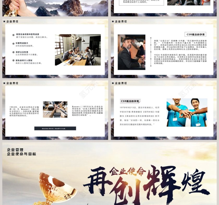 企业管理企业使命与目标PPT模板第4张