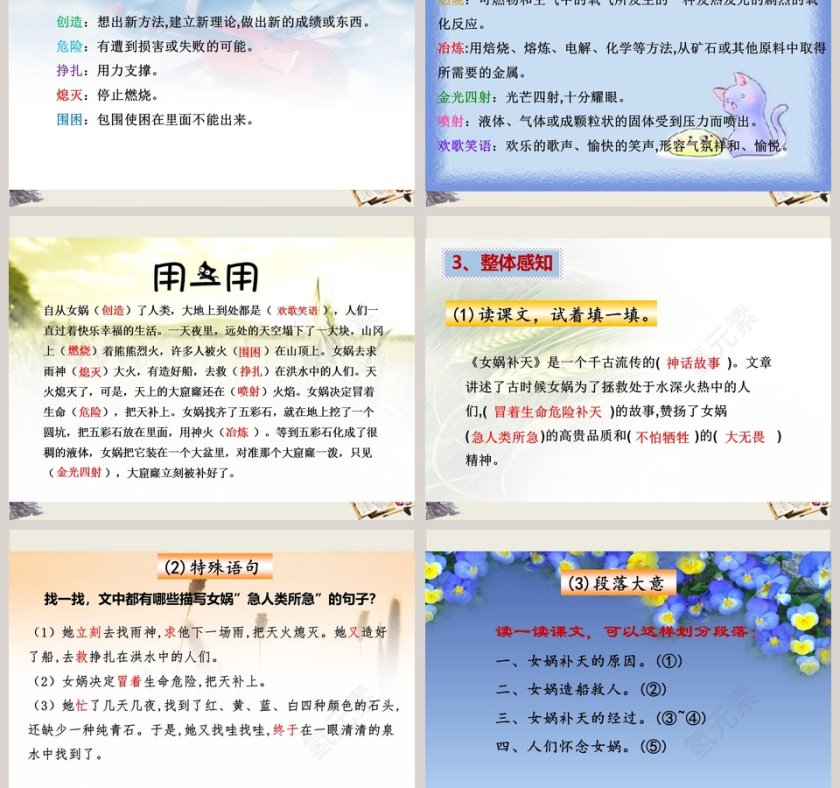 女娲补天神话故事课件PPT第3张