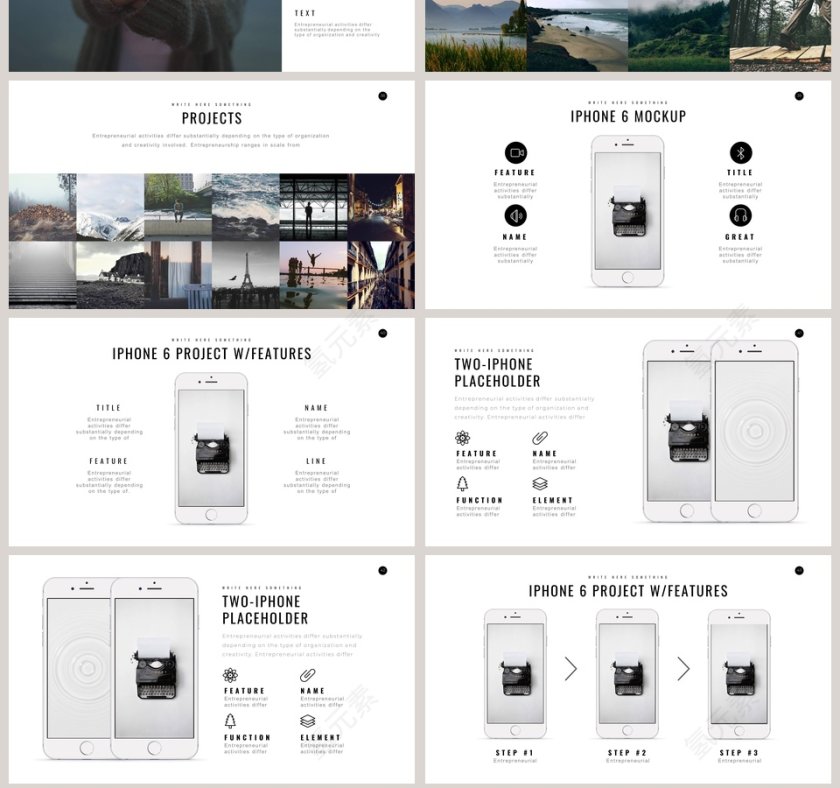 欧美极简PPT创意欧美杂志风创业书PPT模板 第7张