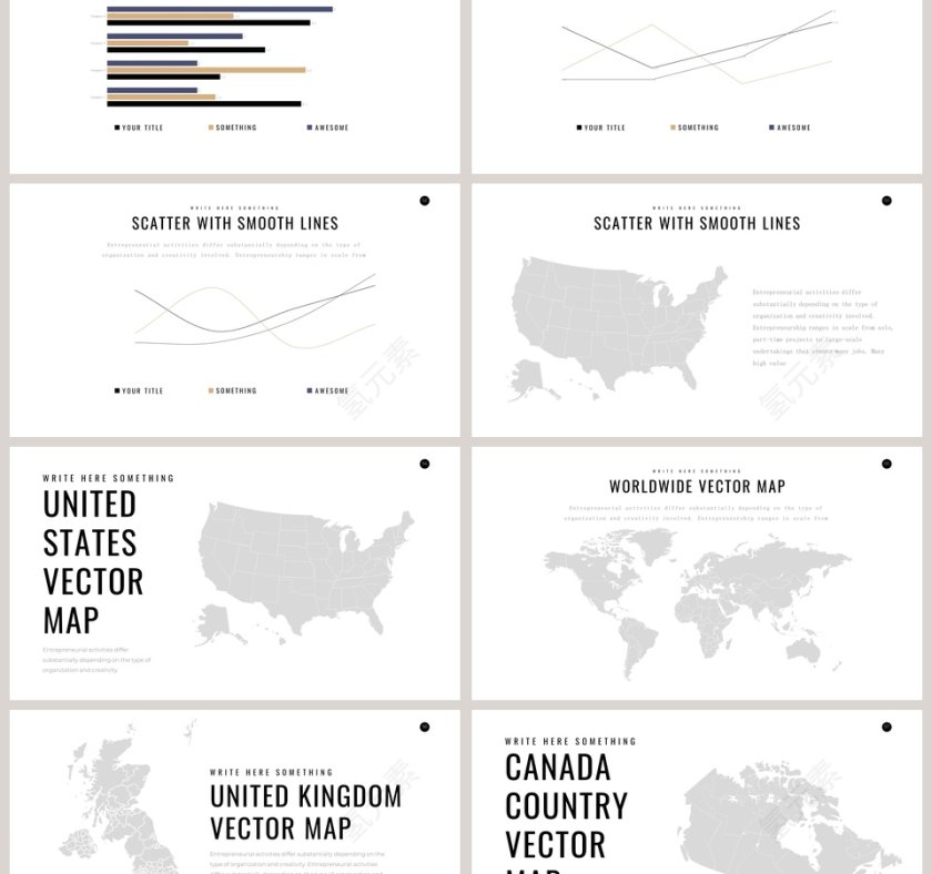 欧美极简PPT创意欧美杂志风创业书PPT模板 第9张