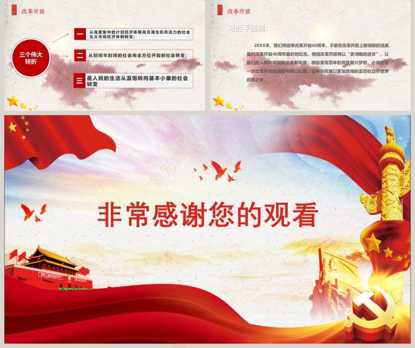 纪念改革开放40周年党课PPT第5张