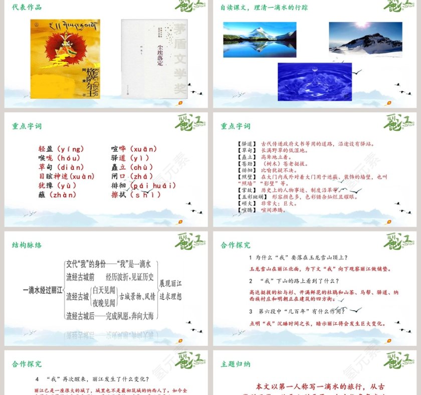 八年级语文课件《一滴水经过丽江》PPT 第2张