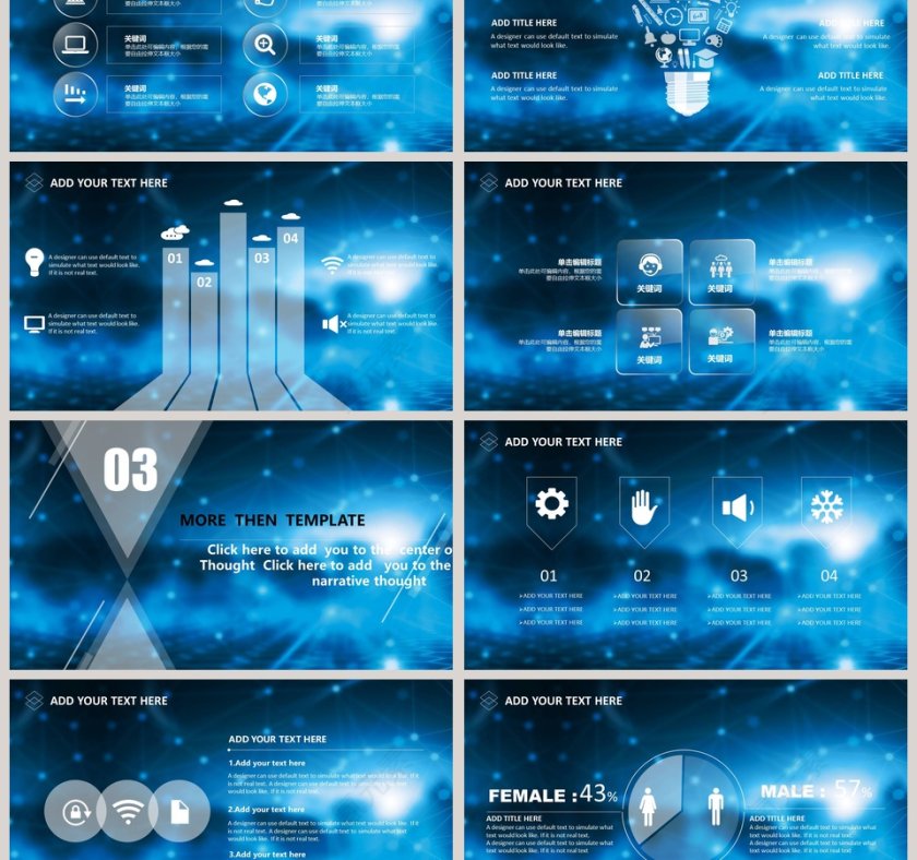 蓝色简约大气人工智能ppt第3张