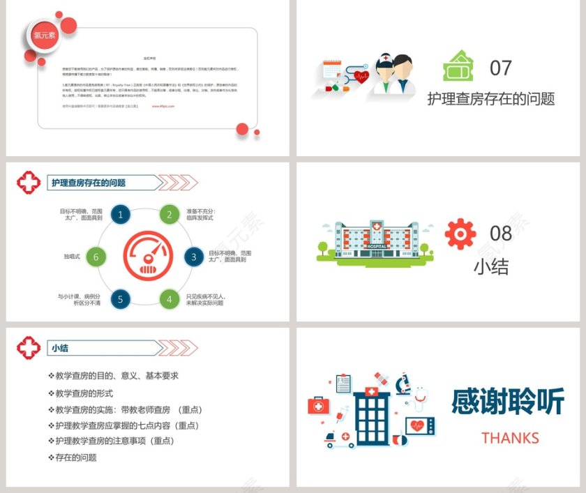简约时尚风格护理查房PPT第5张