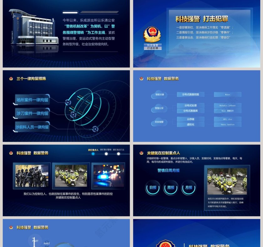 蓝色创意大气公安警察第2张