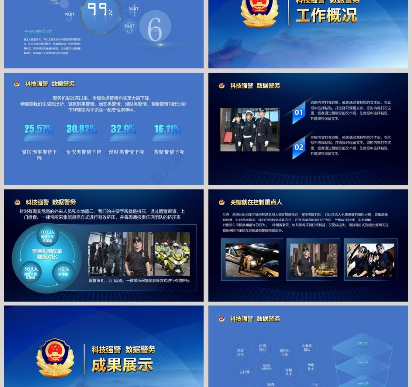 蓝色创意大气公安警察第3张