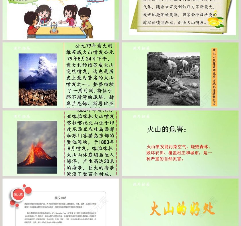 火山喷发大象版科学五年级上册PPT模板第3张