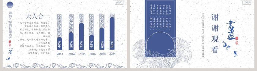 简约大气蓝色青花瓷中国风论文答辩PPT第5张
