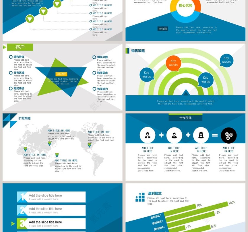蓝绿电商行业路演报告PPT模板第3张