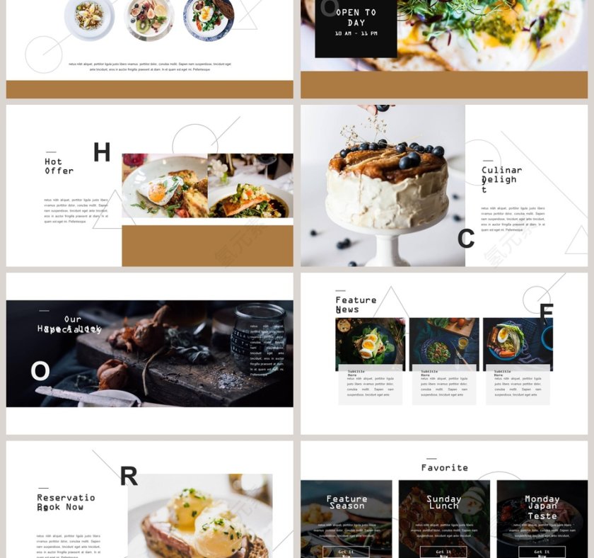 精品韩国美食食物比萨西高档餐饮餐厅介绍动态创意清新PPT模板第3张