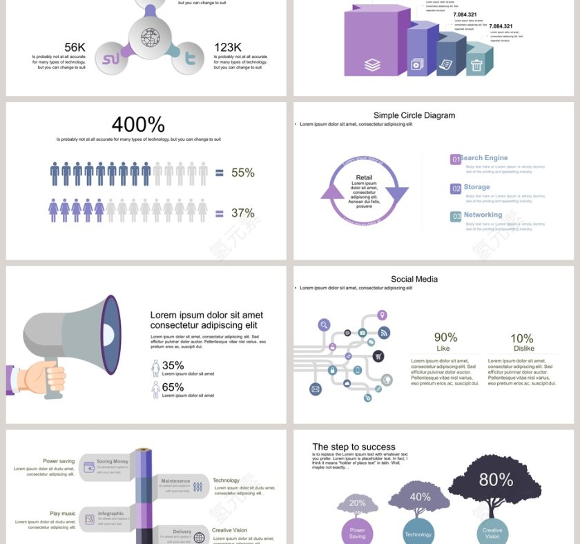 占比逻辑关系可视化图表集PPT模板第3张