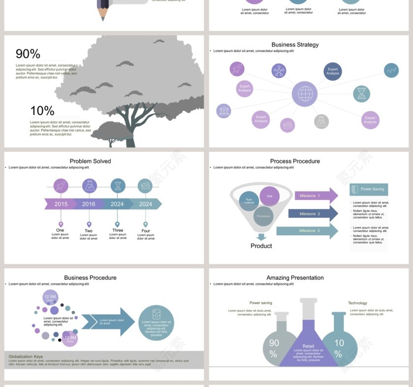 占比逻辑关系可视化图表集PPT模板第4张