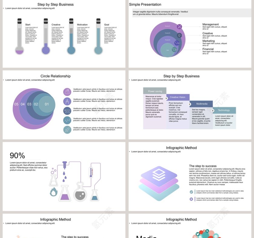 占比逻辑关系可视化图表集PPT模板第5张