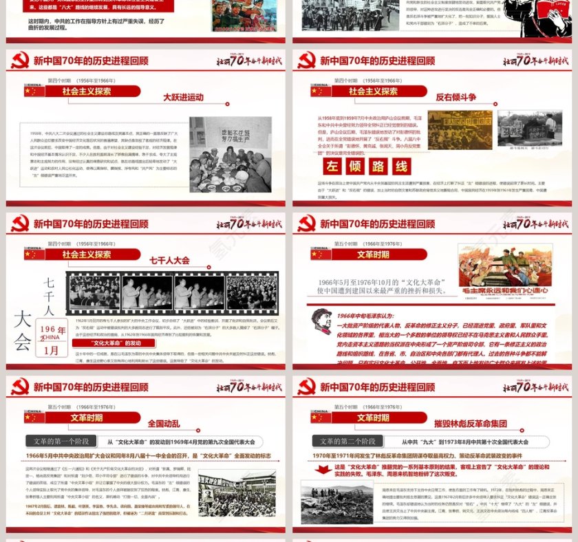 建国70周年壮丽70年奋斗新时代党课ppt模板第4张
