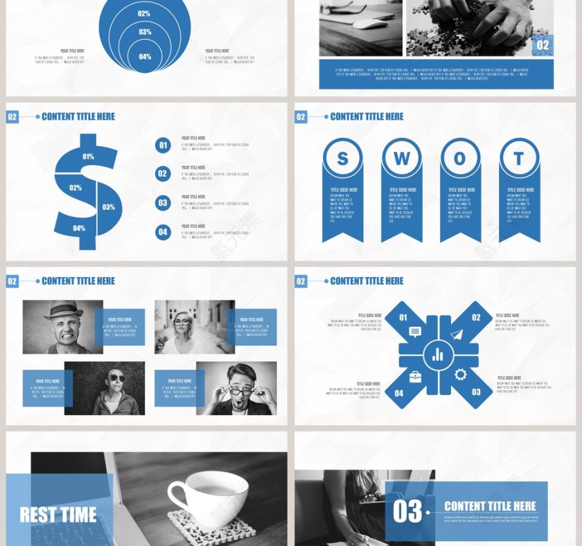 简约大气工作汇报欧美风极简约PPT模板第3张