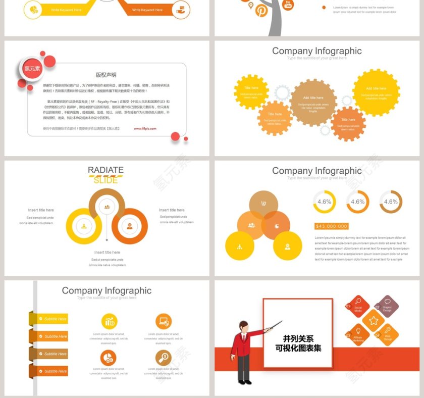 并列关系可视化图表集第7张