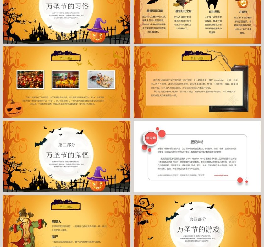 万圣节快乐主题教育班会PPT模板第3张