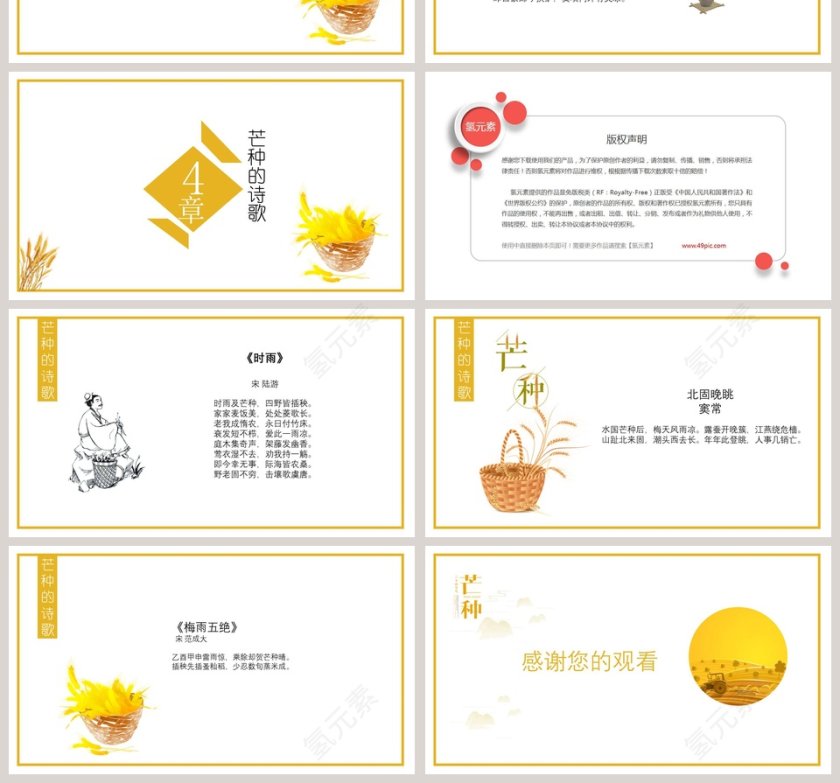 二十四节气民俗介绍芒种PPT模板第4张