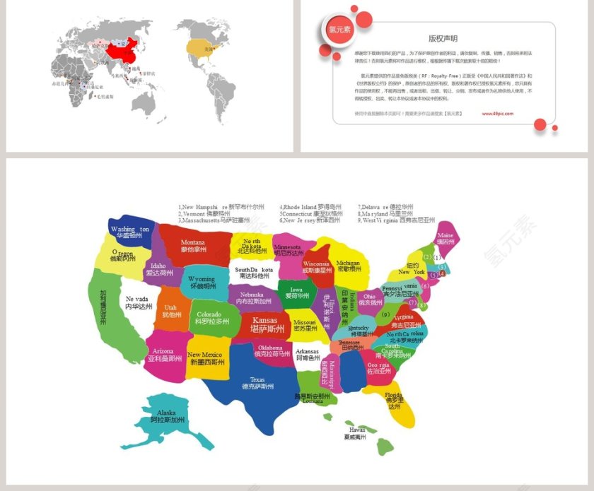 中国地图PPT模板第2张