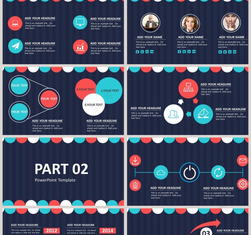 卡通可爱儿童PPT模板 第2张