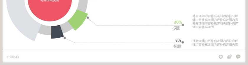 环形比例数据分析PPT图形素材第2张