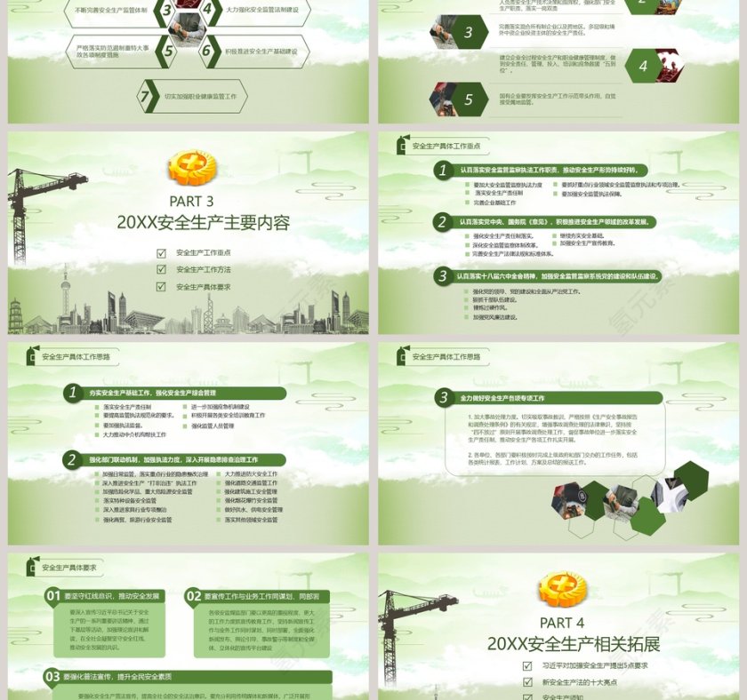 安全生产月教育培训PPT模板安全生产PPT第3张