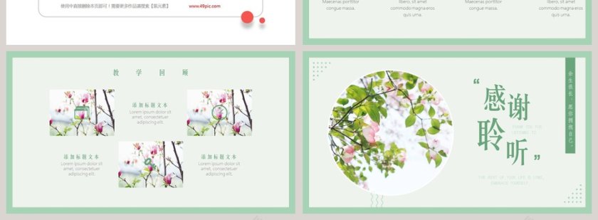 清新简约教育教学通用PPT模板第4张