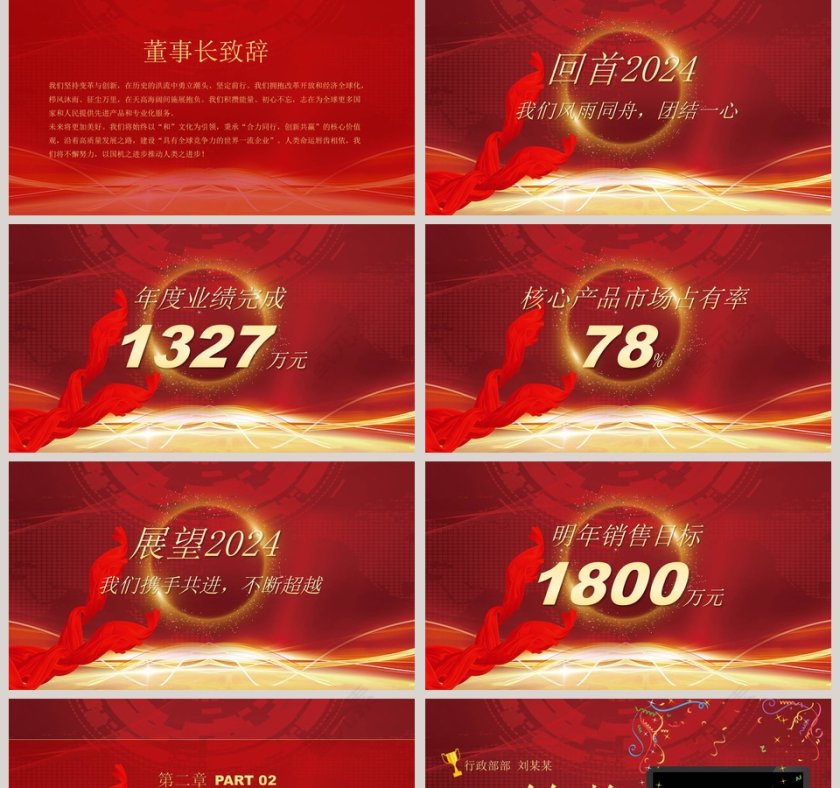 凝心聚力砥砺前行年终庆典晚宴暨优秀员工颁奖大会ppt模板第2张