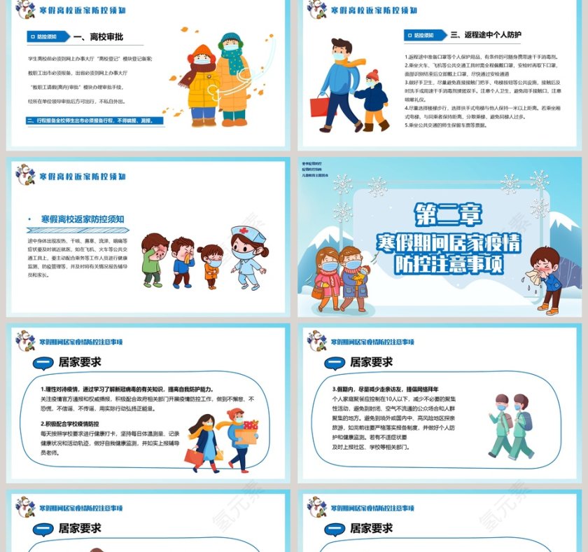 冬季疫情防控寒假疫情防控指南主题班会PPT模板第2张