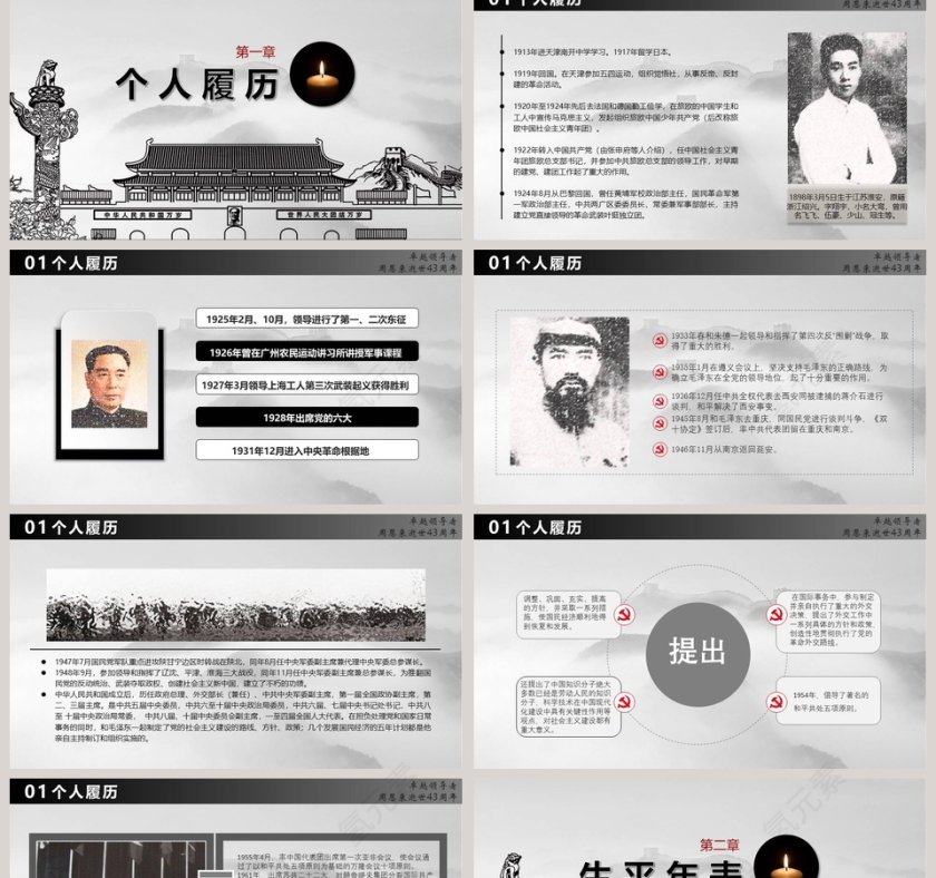 人民的总理周恩来逝世43周年纪念PPT第2张