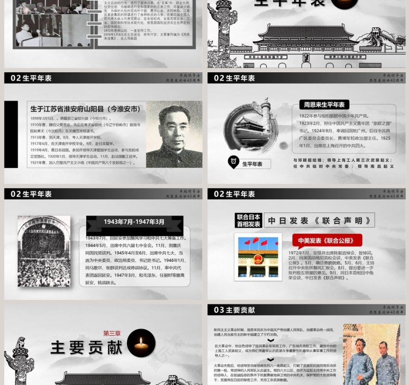 人民的总理周恩来逝世43周年纪念PPT第3张
