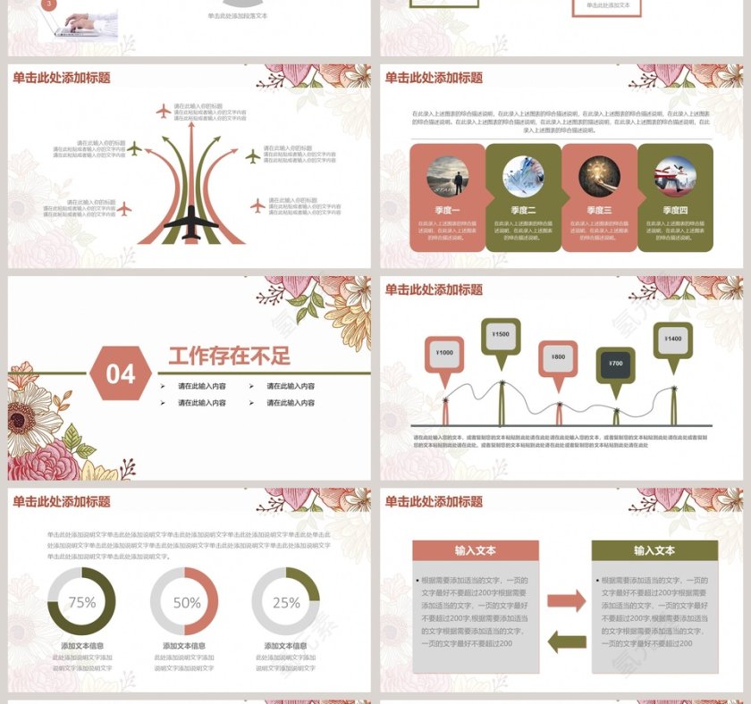 简约清新年度工作总结PPT模板第4张