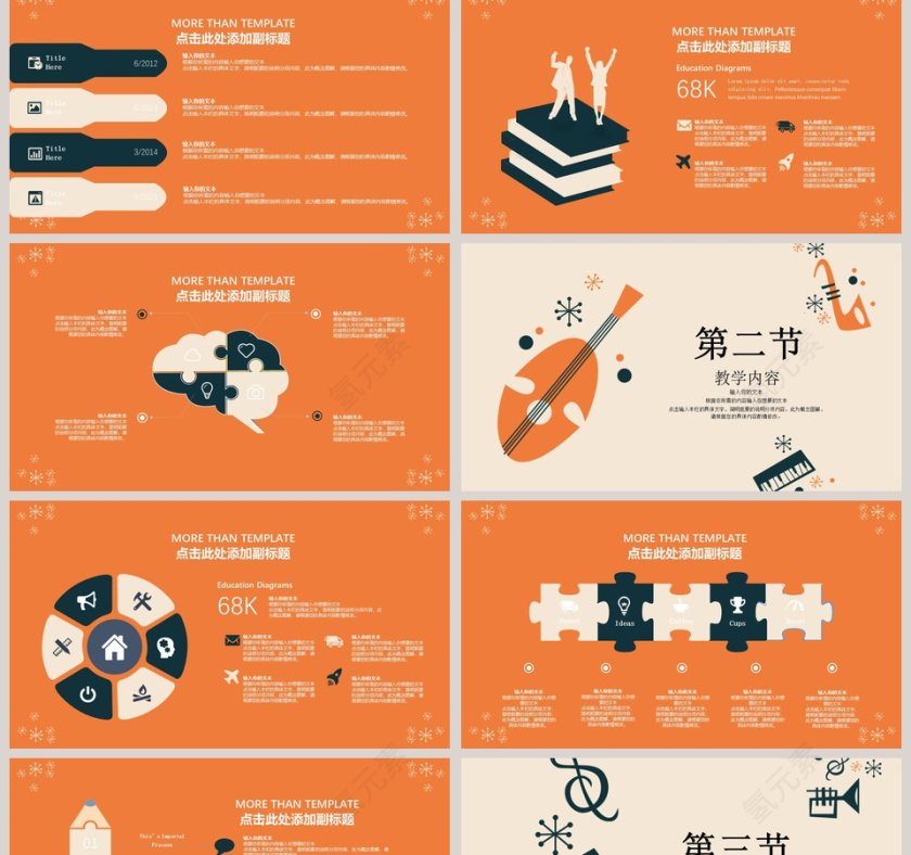 音乐乐器培训音乐教学课件PPT模板第2张
