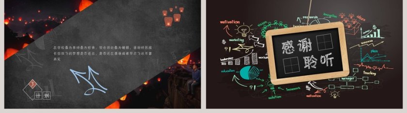 黑板风简约开学典礼PPT模板第5张