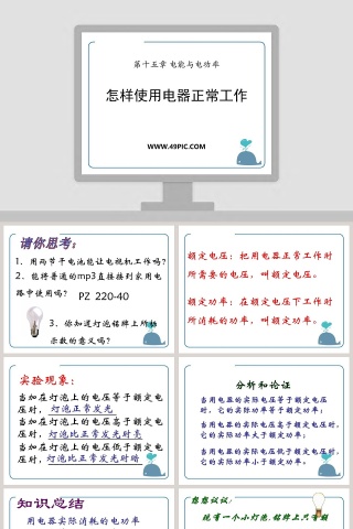 使用PPT模板制作说明书：怎样使用电器正常工作的教程