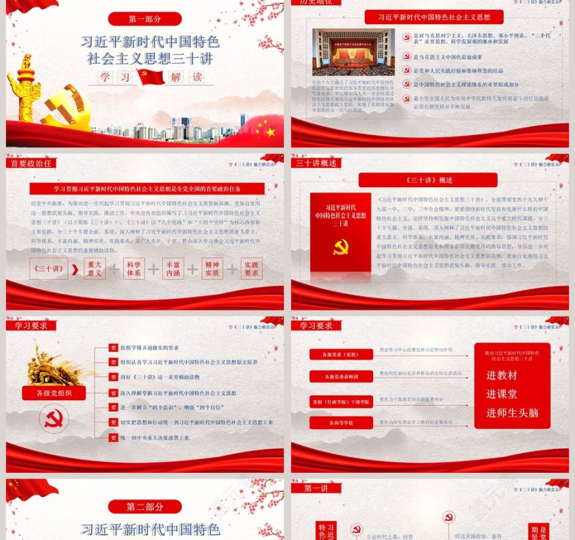党政党课习近平新时代中国特色社会主义思想三十讲党课党建ppt第2张