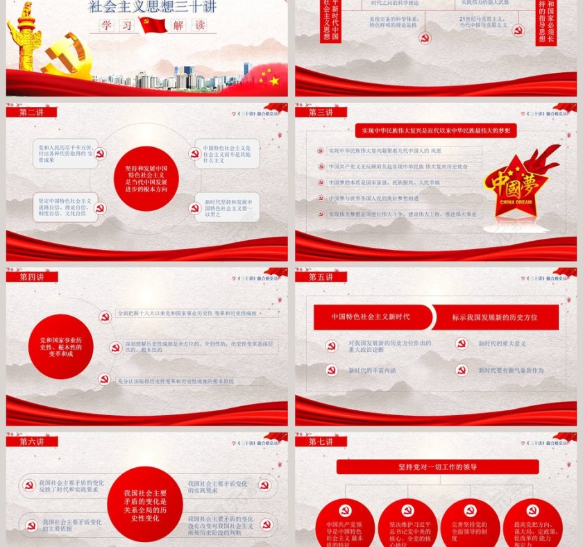 党政党课习近平新时代中国特色社会主义思想三十讲党课党建ppt第3张