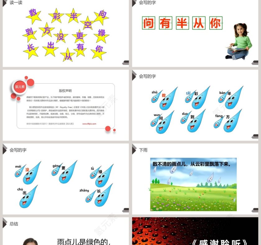 部编版一年级上册语文雨点儿语文课件PPT第2张