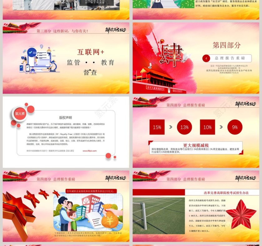 2019政府工作报告解读PPT模板第4张