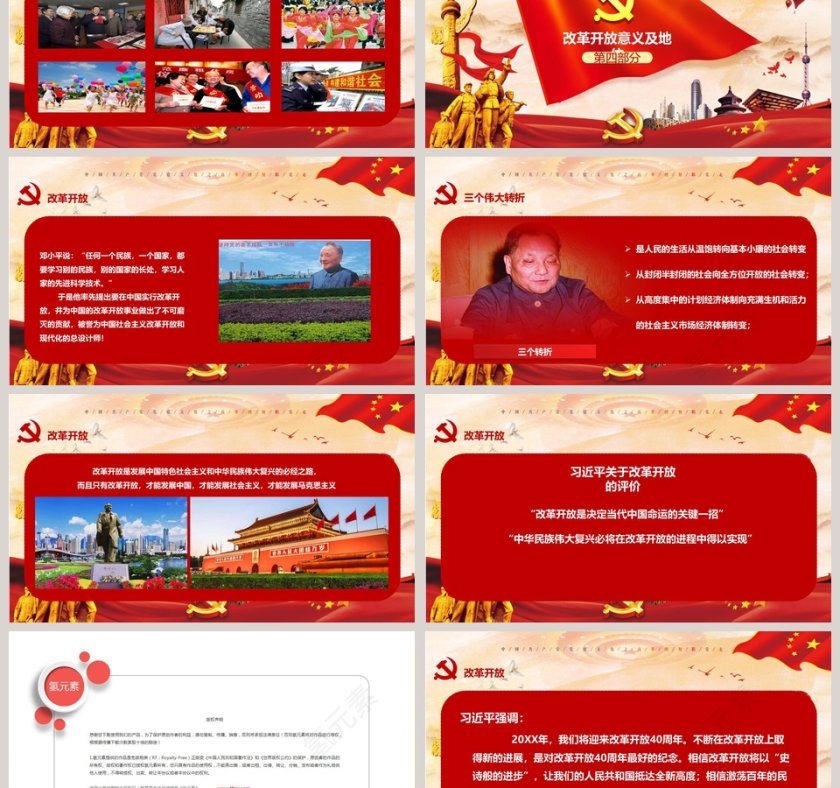 纪念改革开放40周年党课PPT第6张