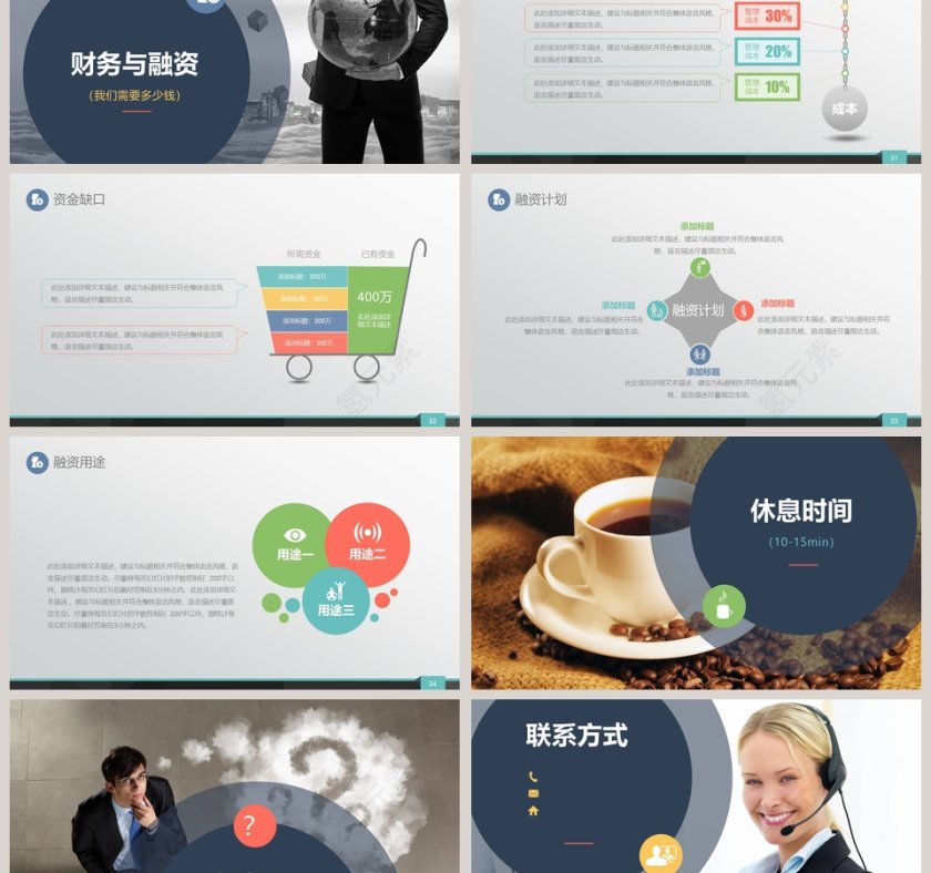 商务大气商业融资创业计划书商业计划书路演PPT模板第6张