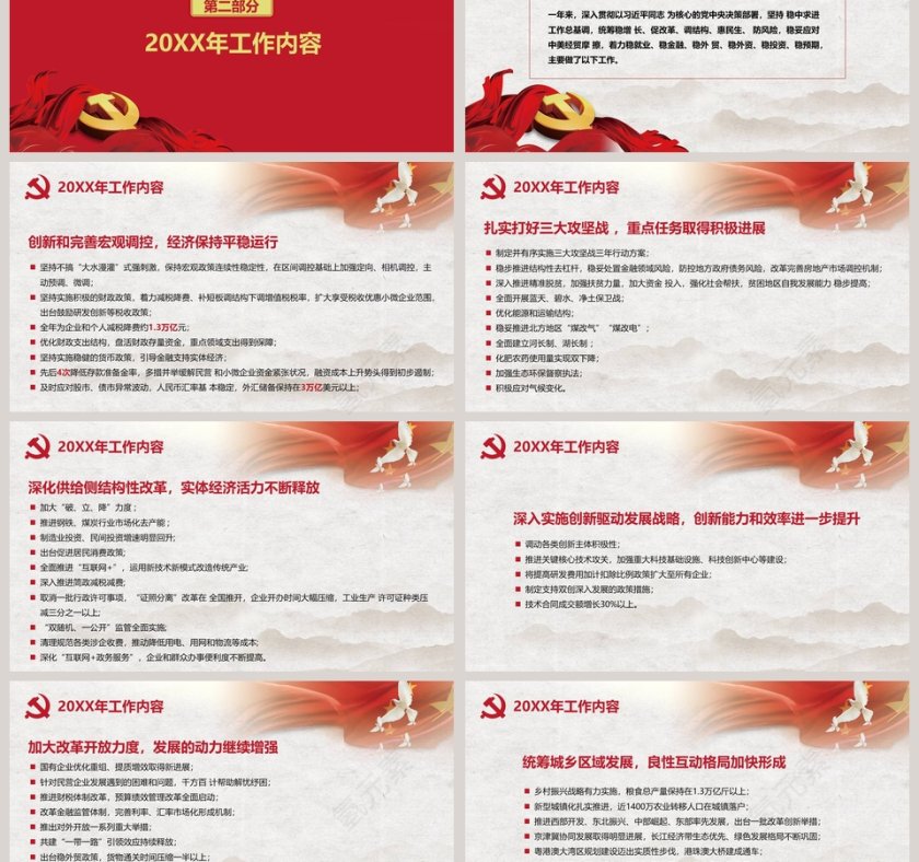 中国风全面解读政府工作报告PPT模板第3张