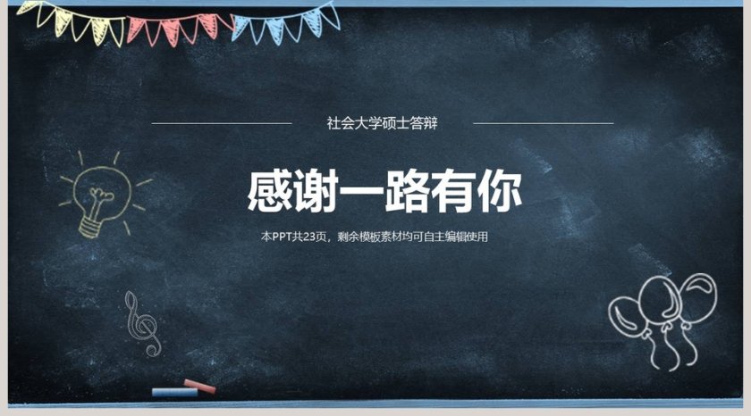 清新黑板报答辩开题模板手绘第5张