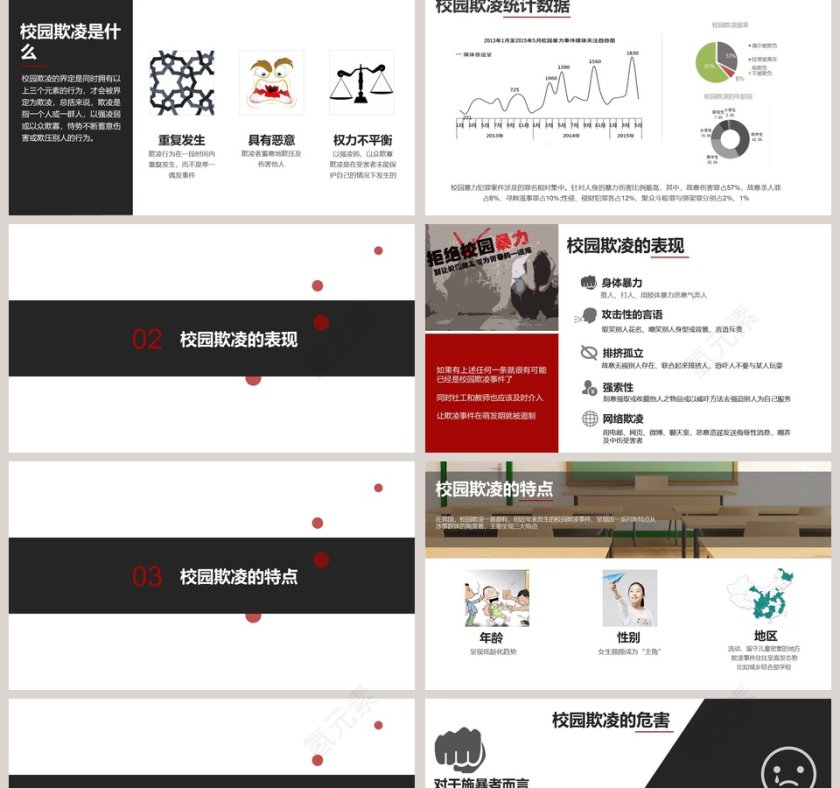 校园欺凌教师说课PPT模板第2张