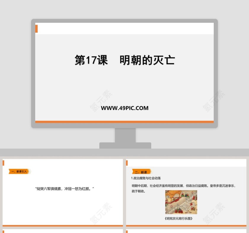 第17课  明朝的灭亡 PPT模板第1张